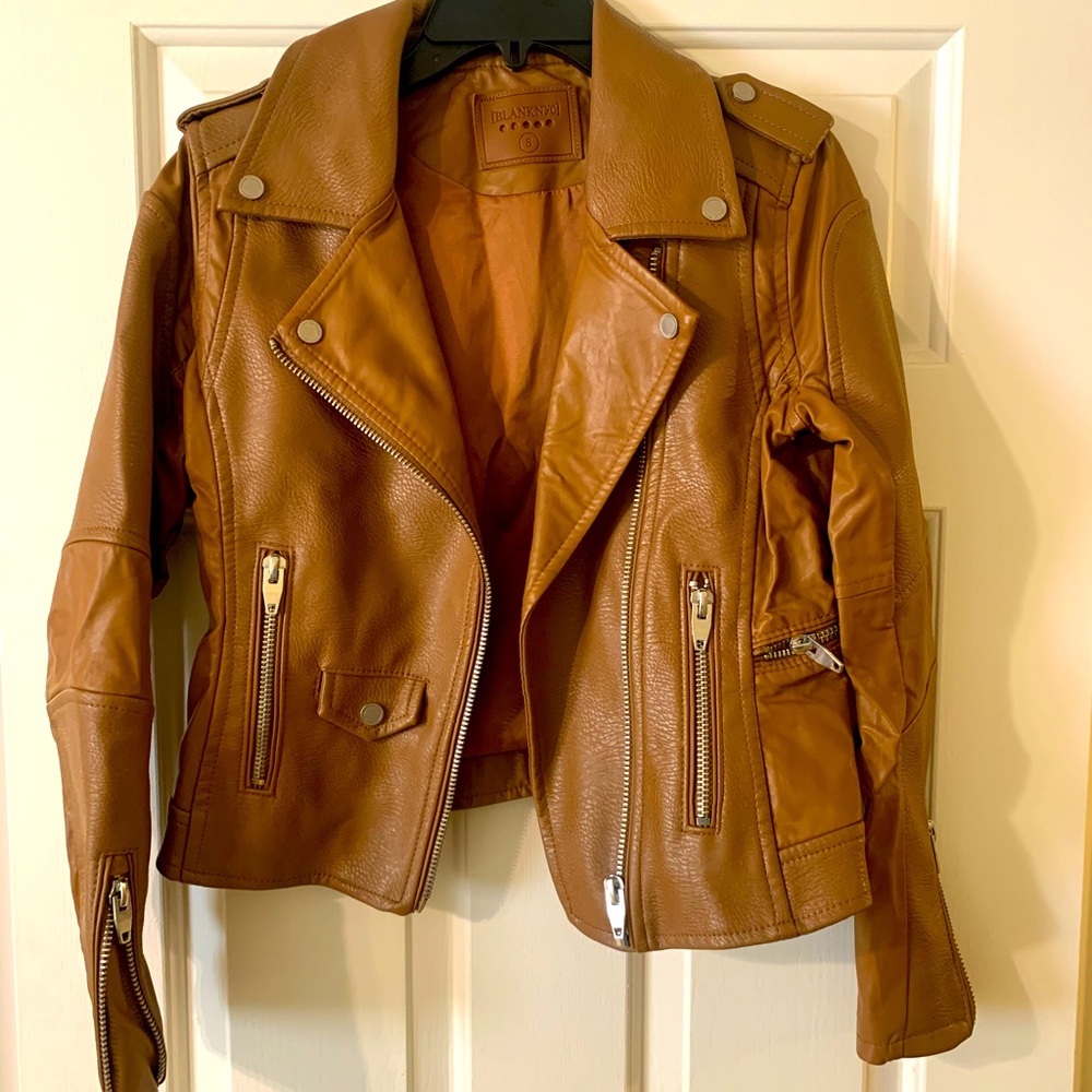 Blank NYC cognac leather jacket size Small